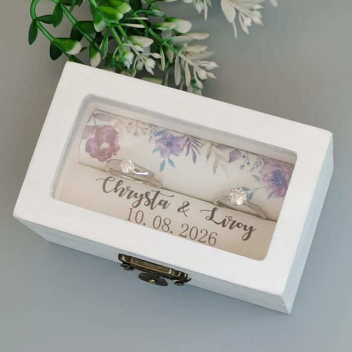 Personalized Wedding Ring Box  Custom Wedding Ceremony Ring Box Custom Name Ring box