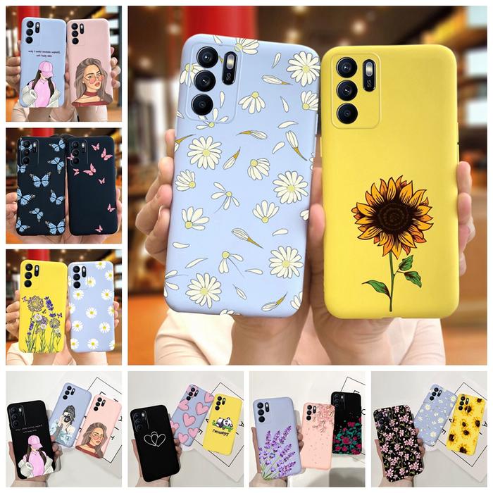 For OPPO Reno6 Z Case Sunflower Daisy Girl Printed Soft Case For OPPO