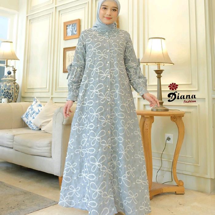 Gamis D 556 katun paris bordir