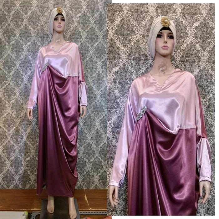 Kaftan Fashion Muslim Terbaru | Kaftan Wanita Gradasi premium | Gradasi Silky Premium Dress - Modelu