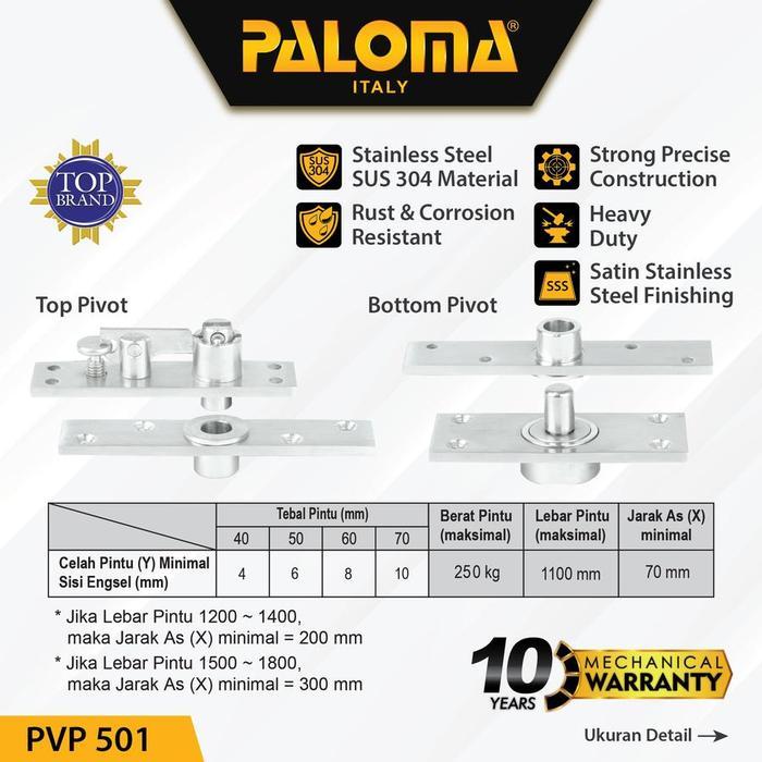 Engsel Putar Paloma PVP 501 #Pivot Hinge Engsel Pivot