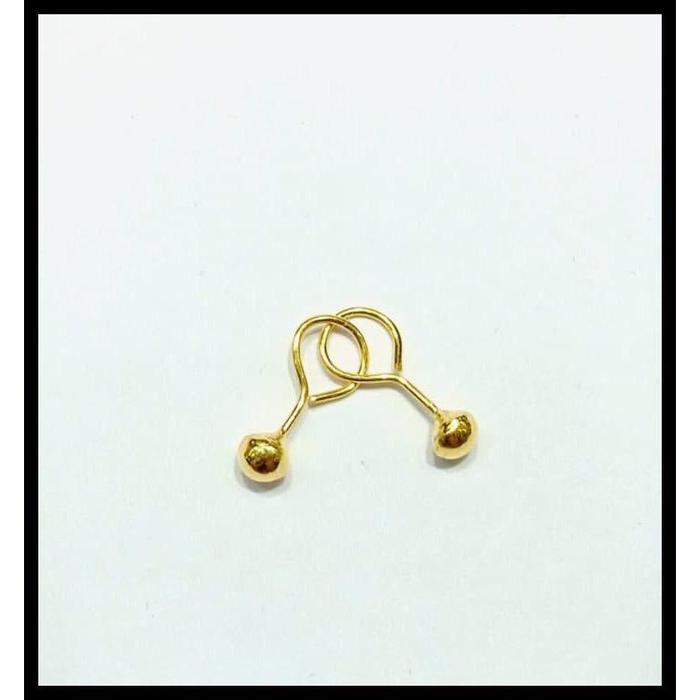 Anting Bayi Emas Kuning Model Giwang Toge Tanpa Permata
