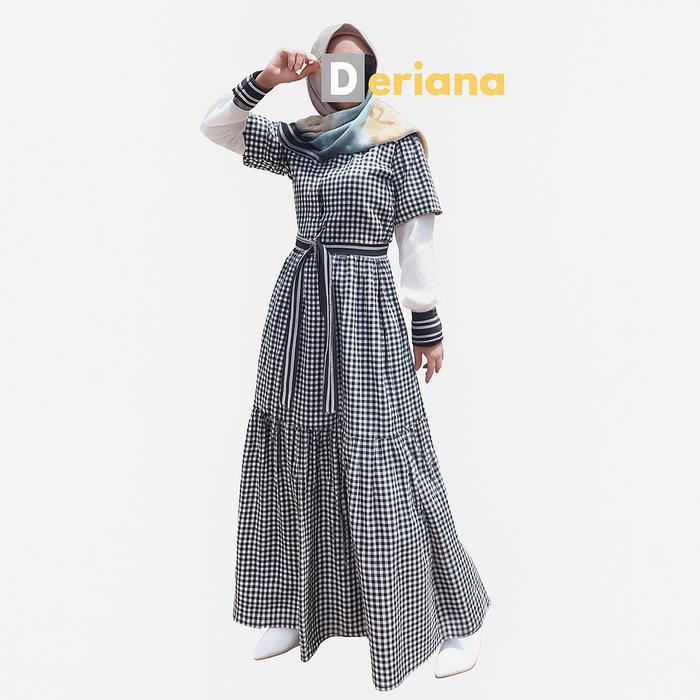 Deriana Project Nailazara Series Dress Gamis Tunik Panjang Midi Muslim Casual Modern Wanita Bahan Ka