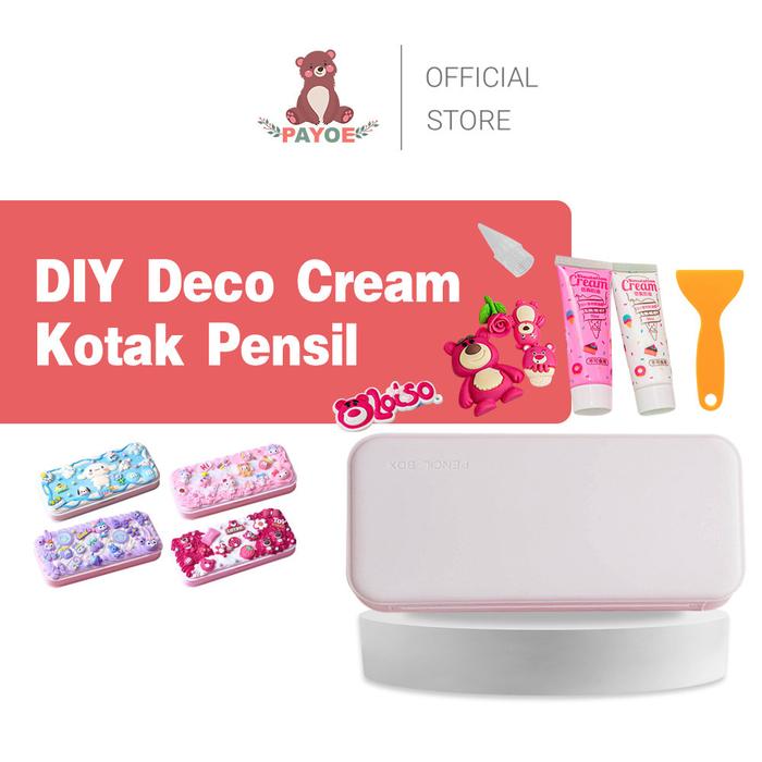 PAYOE DIY Tempat Pensil Deco Cream Clay Kotak Pensil Case Clay Cream Kotak Stationery Pencil Box Men
