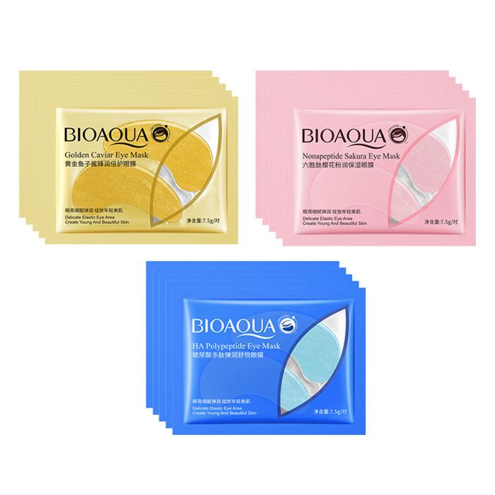 BIOAQUA 30Pcs Gold Caviar Crystal Collagen Eye Mask Moisturizing Skin