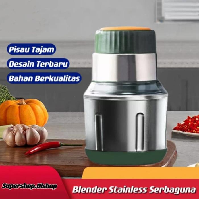 Blender Daging Bumbu Stainless Steel Chopper Serbaguna Penggiling Daging Sayuran Serut Es  Belender