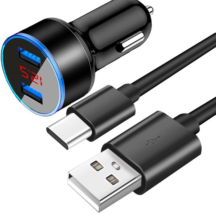 Car Charger 2 USB Fast Charger For OPPO A54 A74 A94 A55 A93 A15