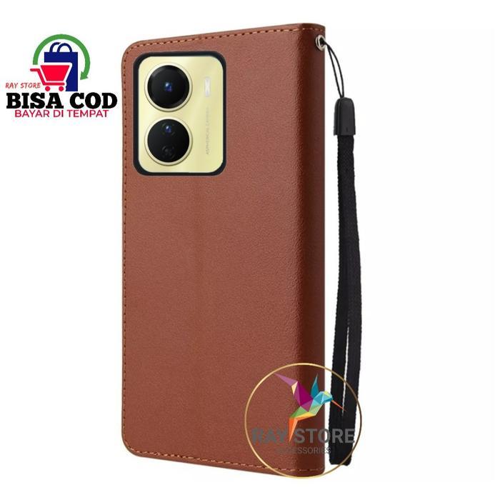 VIVO Y16 FLIP LEATHER CASE PREMIUM-FLIP WALLET CASE KULIT UNTUK VIVO Y16 - CASING DOMPET-FLIP COVER
