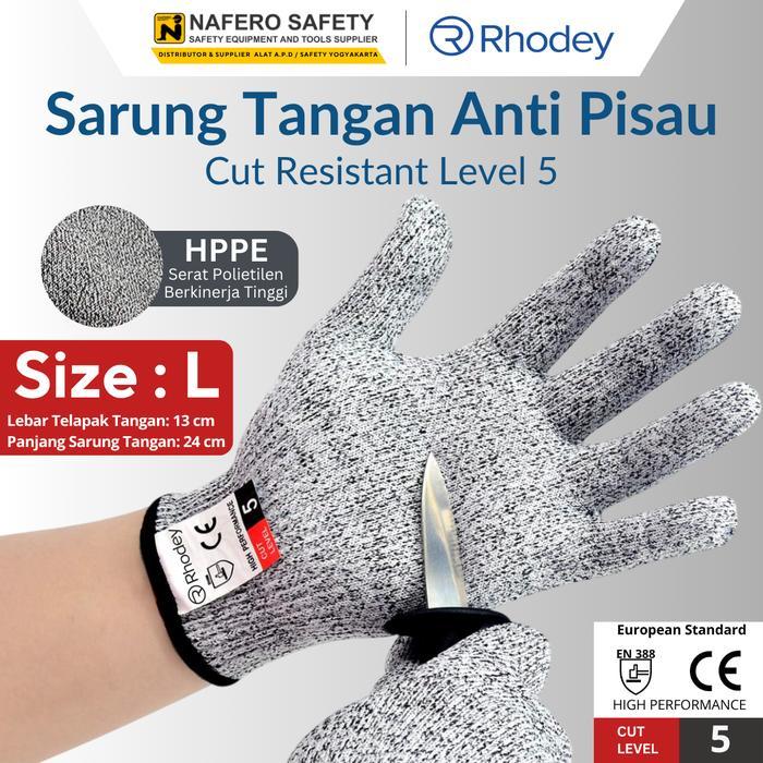 Sarung Tangan Anti Pisau Anti Potong Anti Gores Agnis Cut Resistant Level 5 Rhodey Cut Resistant Lev