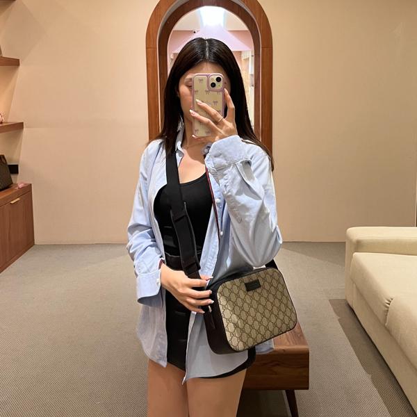 Tas GG SUPREME EBONY GG MONOGRAM BEIGE SHOULDER BAG 100% ORIGINAL - 23X7X16CM