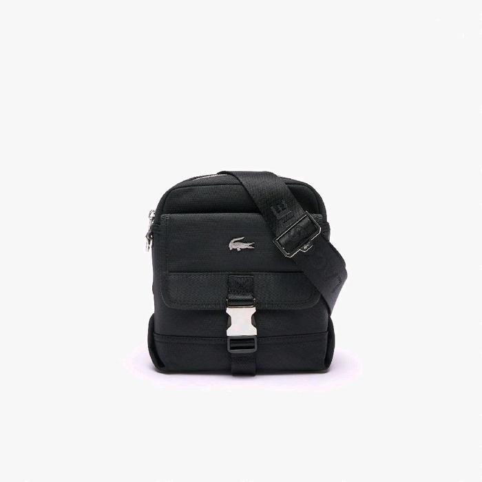 Lacoste Men's Kome Nylon Shoulder Bag Original Tas Selempang Pria - Black