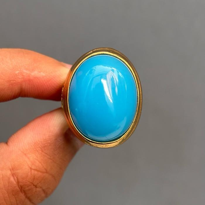 Batu Akik Bluish Chelchedony Rasa Bacan Doko Palmea Majiko Rings Pria Kantoran