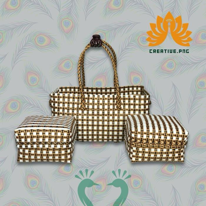 Tas Anyaman Jali Isi 2 Keben Premium (Termasuk Besek Bambu) - Ukuran 20x40 Tinggi 20 Totebag Wanit