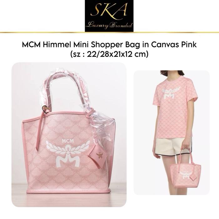 MCM Himmel Mini Shopper Bag in Canvas Pink