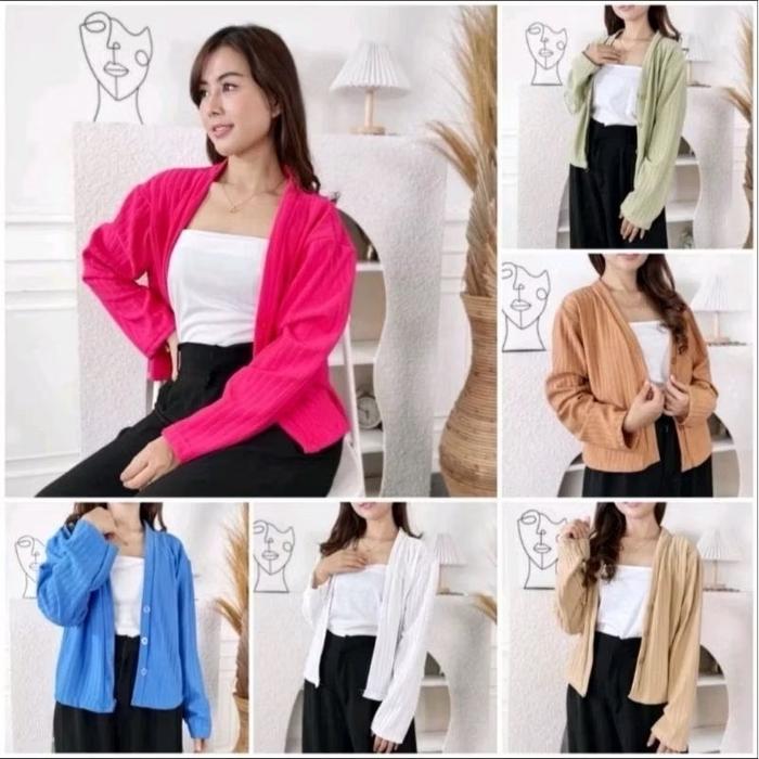 AKEMI HORNET KNIT CROP CARDIGAN WANITA / OUTER TOP KNITWEAR