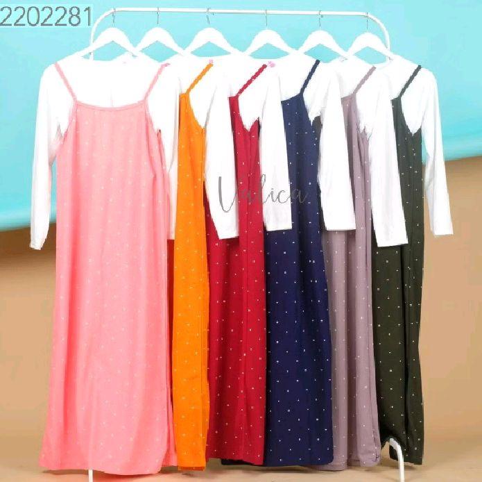 NF gamis overall polkadot gamis wafel cocobee