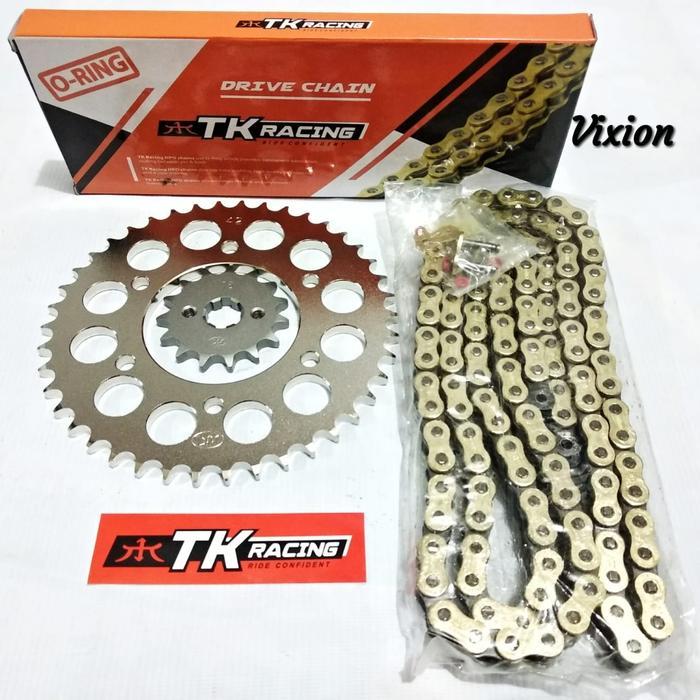 Gear Set Tk Racing Vixion Old / Vixion New Rantai O-Ring 428Hpo #Gratisongkir