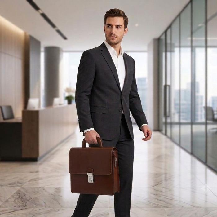 Tas Kerja Kulit Fabio Fransescati Handbag 313 Brown Executive