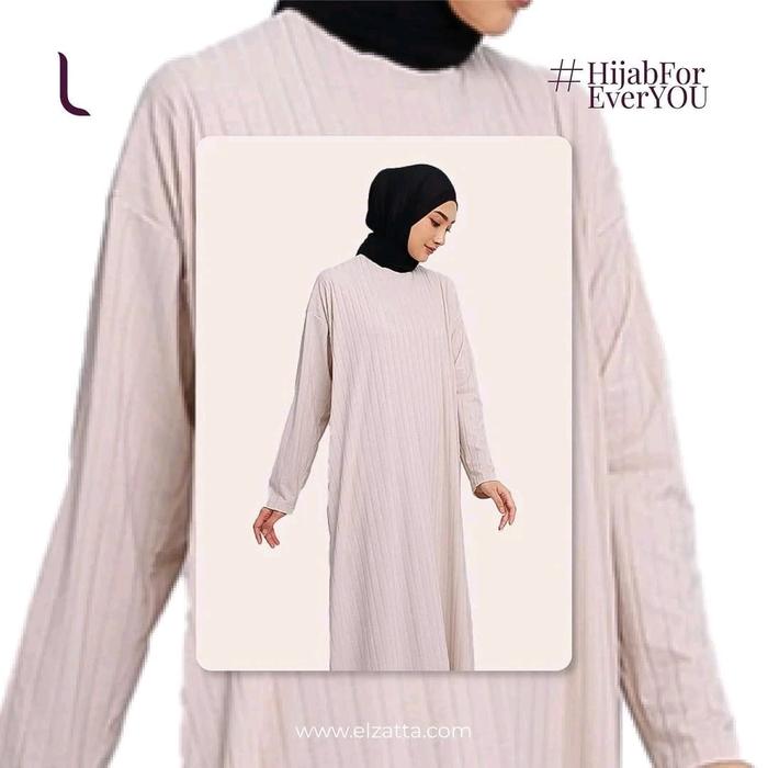 Gamis Polos Elzatta Gamis Kaos Salur Nyaman Adem Gamis Knit Stripe