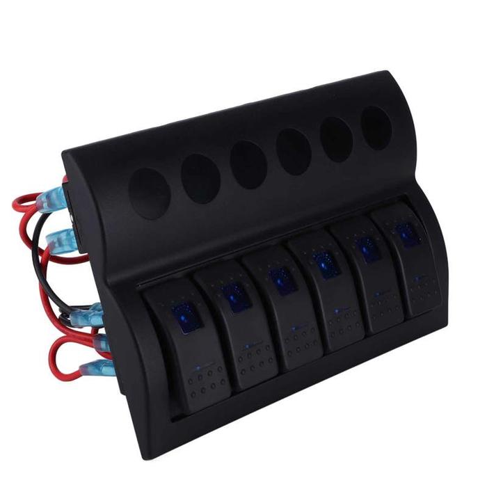 6 Gang Rocker Switch 6 Gang Toggle Switch LED for 12‑24V Cars Buses