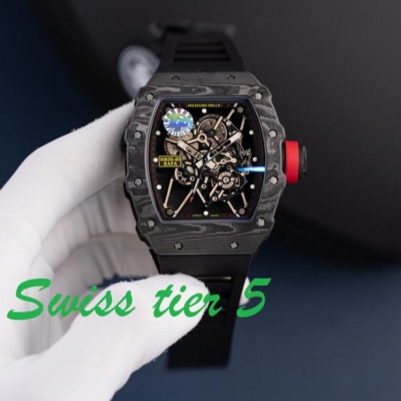 SWISS TIER 5Richard Mille Watches RM35-01 Rafael Nadal Black Carbon NTPT ZF Factory