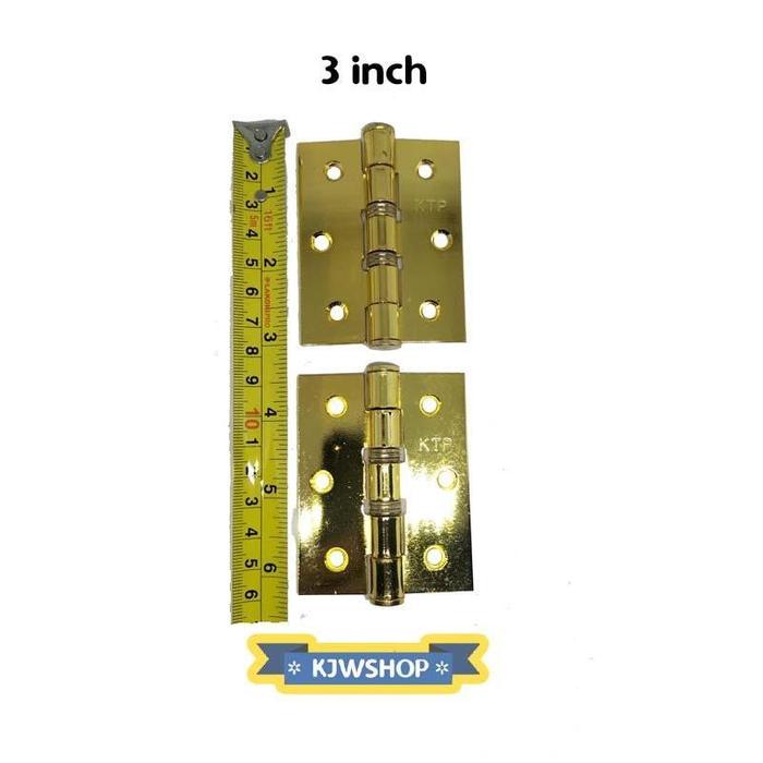 Engsel Tebal Kuningan 3" Door Hinges 3 inch Pintu Lemari 7.5 cm 75 mm
