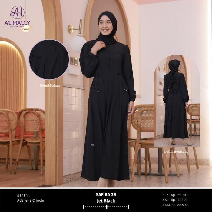 New Terbaru Gamis Wanita Muslim Al Hally Safira 38 Ll Dress Basic Elegant Busui Terlaris Ori - Terla