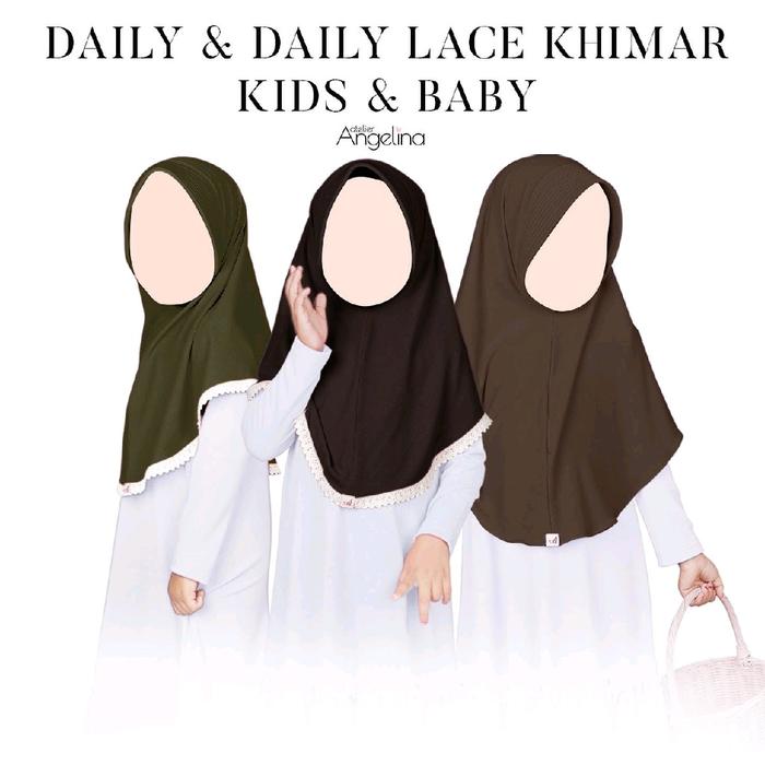Atelier Angelina Daily Lace Khimar Kids Hijab Instan Anak