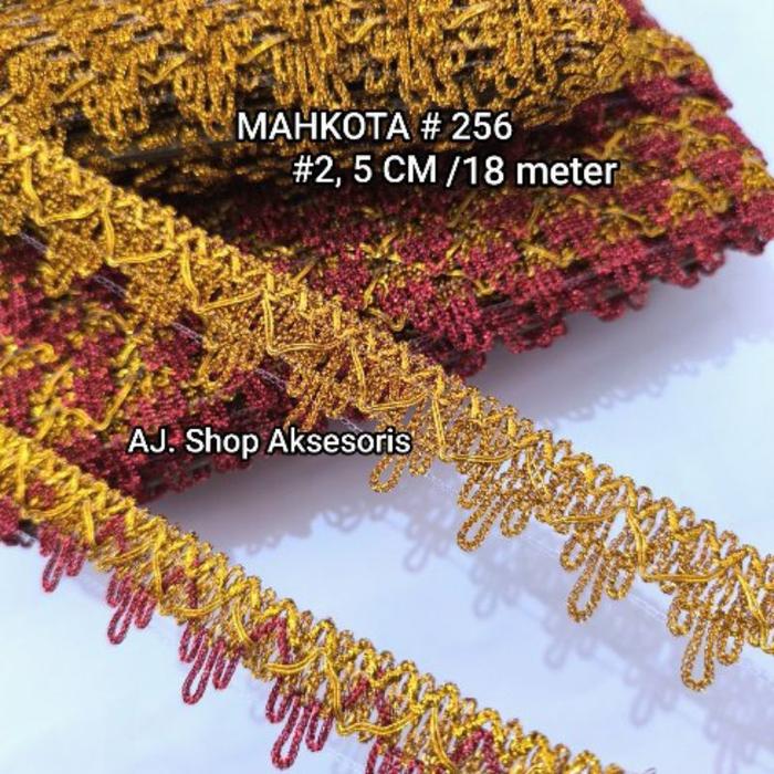 RENDA INDIA  EMAS / RENDA MAHKOTA GUNUNG LEBAR 2 CM /2,5 CM/3 CM HARGA PER PCS ISI 17 YARD
