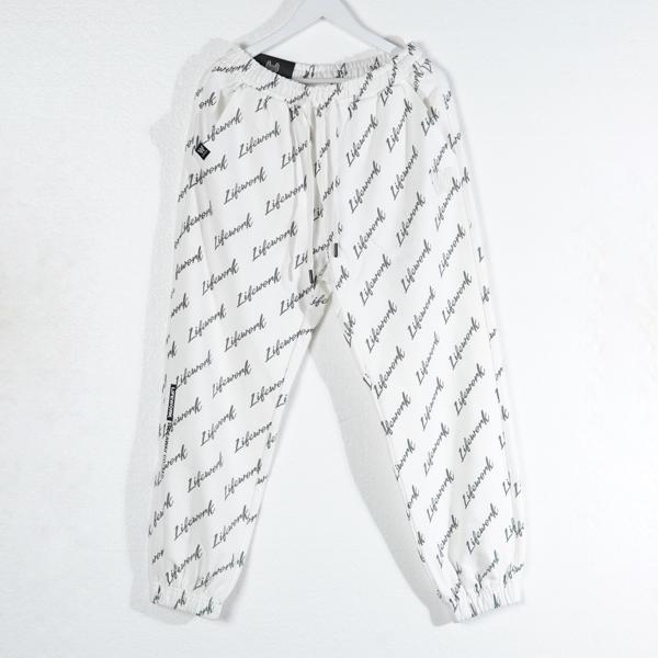 Celana LIFE WORK ALL OVER TEXT GREY WHITE JOGGER PANTS 100% ORIGINAL