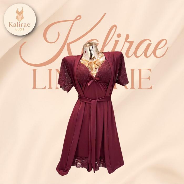 Piyama Wanita Setelan Gaun Lingerie Bahan Satin Premium Ukuran Sampai XL