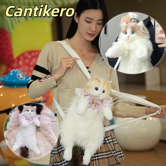 Cantikero Tas Ransel Boneka Kucing Lucu/Tas Import Korea Style/Plush Tas Ransel Wanita/Tas Boneka Ku