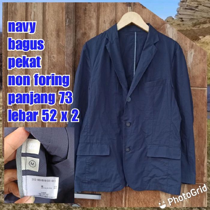 jaket jas blazer outer uniqlo navy slim