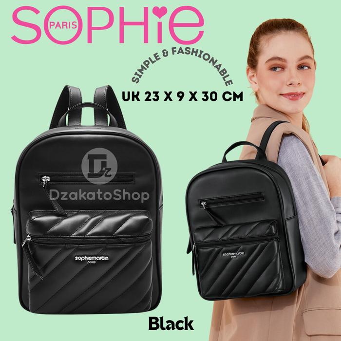 New Style Tas Ransel Punggung Wanita Sophie Martin Paris Capriolla Black Hitam Promo Terbaru 2024 Im