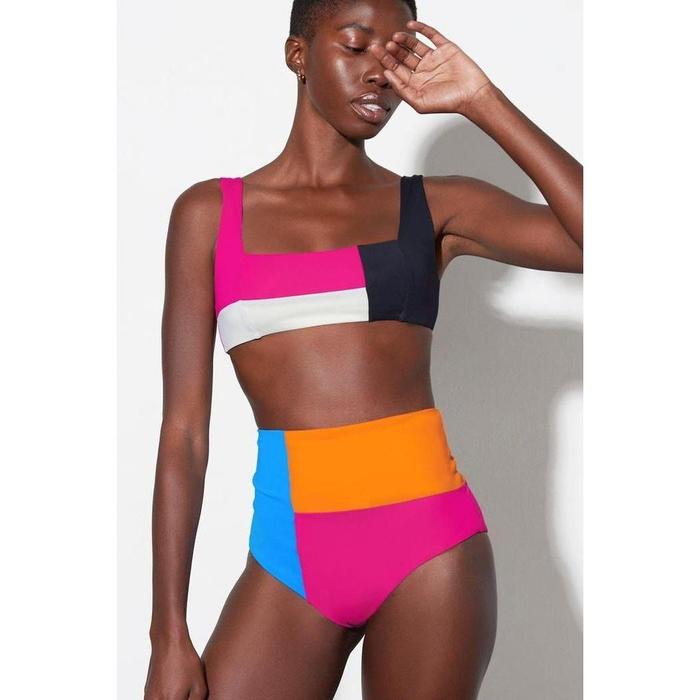 Bikini wanita high waist MOZAIC bikini neon multi color baju renang