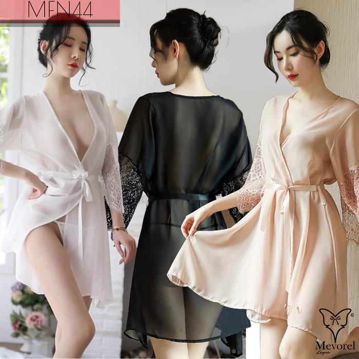 Sexy Lingerie Baju Tidur Kimono Big Size Jumbo Seksi Transparan
