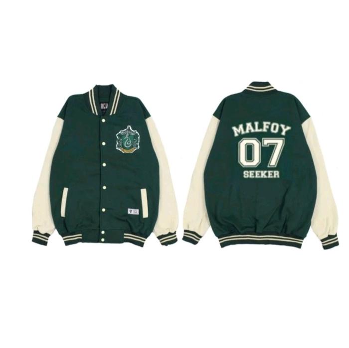 Jaket baseball Varsity Draco Malfoy Slytherin Bordir Wanita Pria