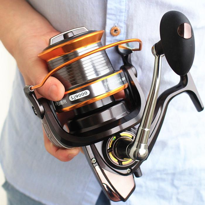 Far Throw Fishing Reel Metal LJ 3000-9000 Series 4+1 BB Bevel Cup