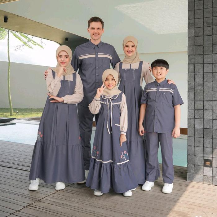 Sarimbit ethica 2026 Elfa Elera Lavender baju lebaran sarimbit keluarga gamis remaja gamis anak simp
