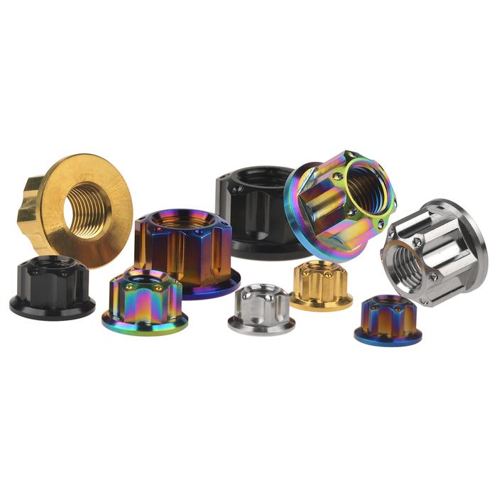 Xingxi 5Pcs Titanium Hex Flange Nuts Ti M6 M8 M10 M12 M14 M16 Nut For