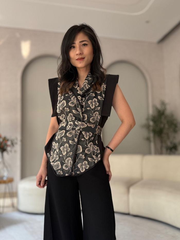 Agni Vest - Vest Outer Rompi Wanita Atasan Oversized Jacket Top