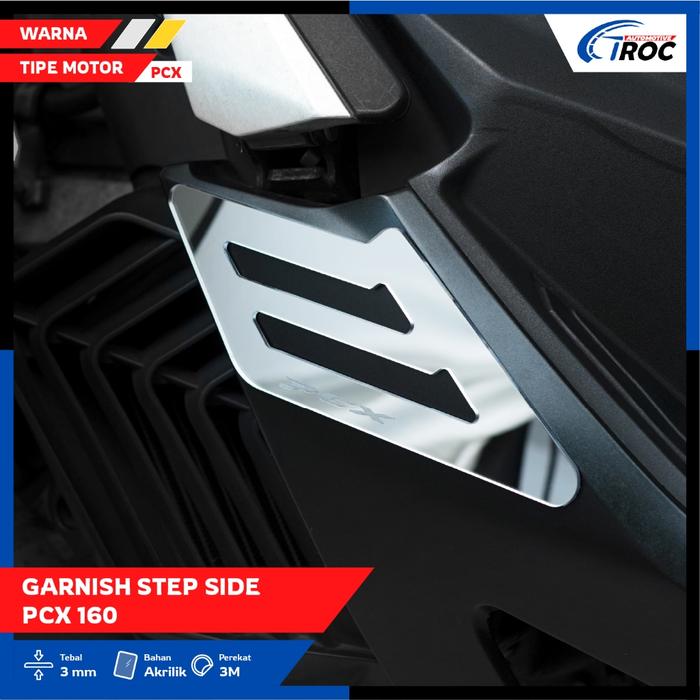 1 SET COVER GARNISH STEP SIDE PCX PELINDUNG SISI PIJAKAN KAKI KANAN KIRI AKSESORIS FOOTSTEP PCX VARI