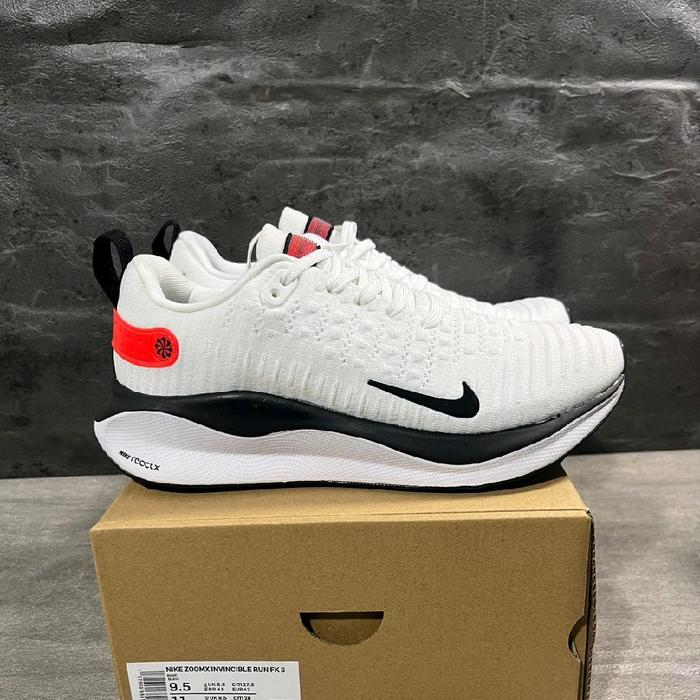sepatu nike react infinity run flyknit 4 white light crimson Sneakers Casual Running Pria Putih Shoe