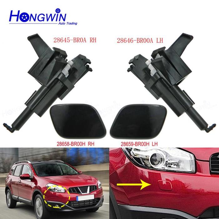 Depan Kanan & Kiri Lampu Depan Lampu Washer Spray Nozzle Penutup Topi