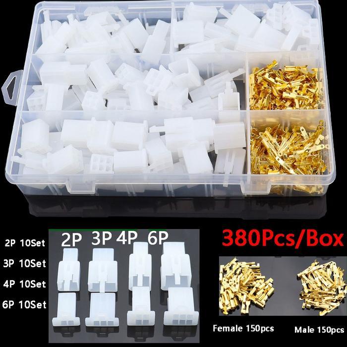 380/200/580Pcs Soket Kabel Motor Mobil 2Pin 3Pin 4Pin 5Pin 6Pin Socket Soket Terminal Kuningan Kabel