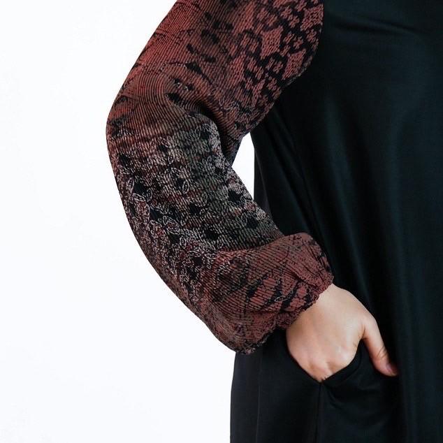 Gamis Plita Denara Elzatta Hijab Dress Muslim - Hitam, S