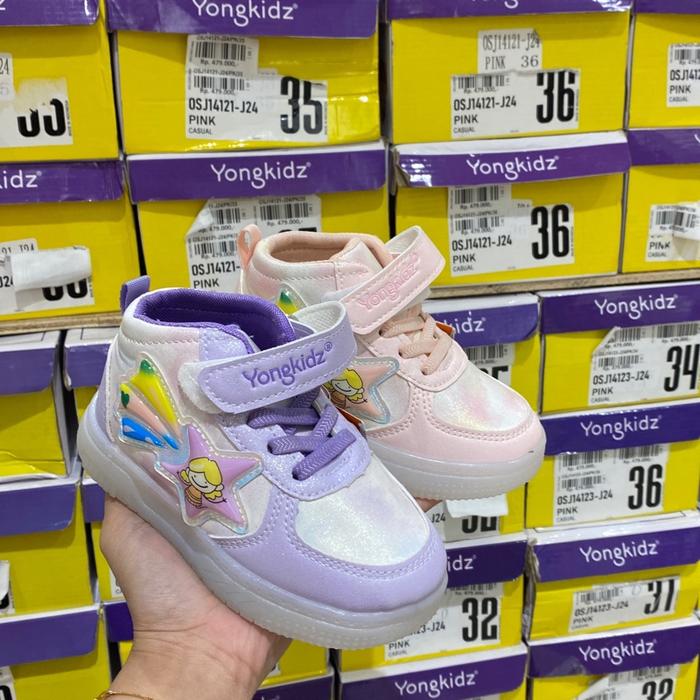 Yongkidz Tiara LED sepatu sneaker anak led 26-30 model high