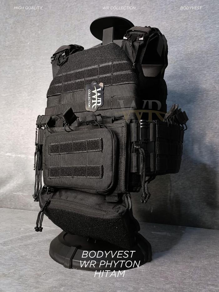 WR Bodyvest Python Cordura D1000 Waterproof Quick Release Hitam Original Bahan Premium Desain Trendy