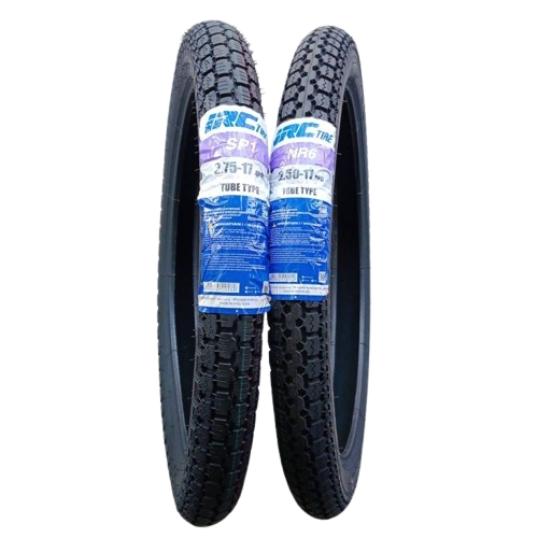 PAKET SEPASANG BAN SEMI TRAIL IRC 250 275 RING 17 ORIGINAL NR6 SP1 Tubetype Tahu Depan Belakang Moto