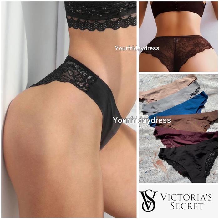 JaminanProduct- SEAMFREE Victoria’s Secret brazilian lace back cheeky panties  Solid Invisible Raw C